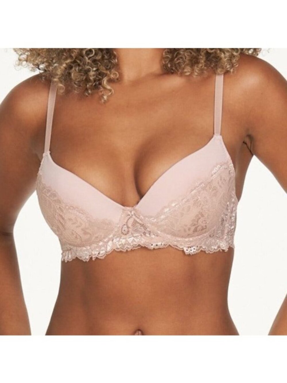 Frederick's of Hollywood Beatrix Push up Bra in Rose Dust, Size 36 C